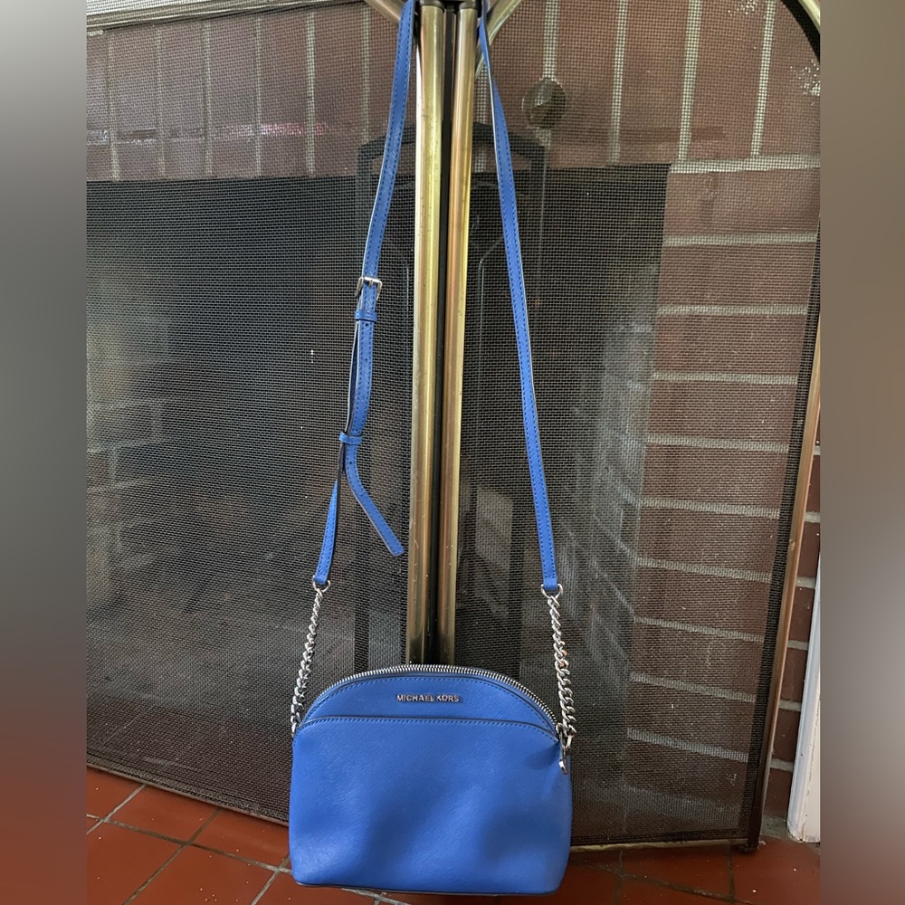 Blue Micheal Kors cross body dome bag